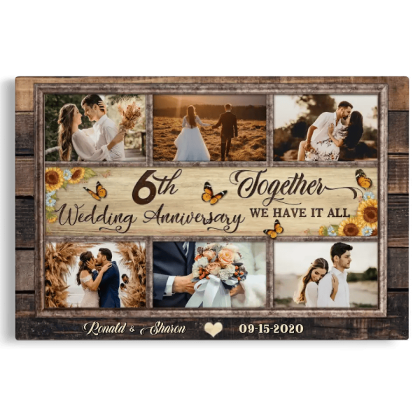 Personalized Canvas Prints, Custom Photos, Couple Gifts, Anniversary Gifts, 6th Anniversary Photo Gift Together We Have It All Dem Canvas - Image 5