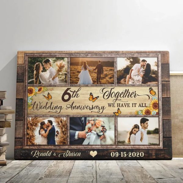 Personalized Canvas Prints, Custom Photos, Couple Gifts, Anniversary Gifts, 6th Anniversary Photo Gift Together We Have It All Dem Canvas - Image 6