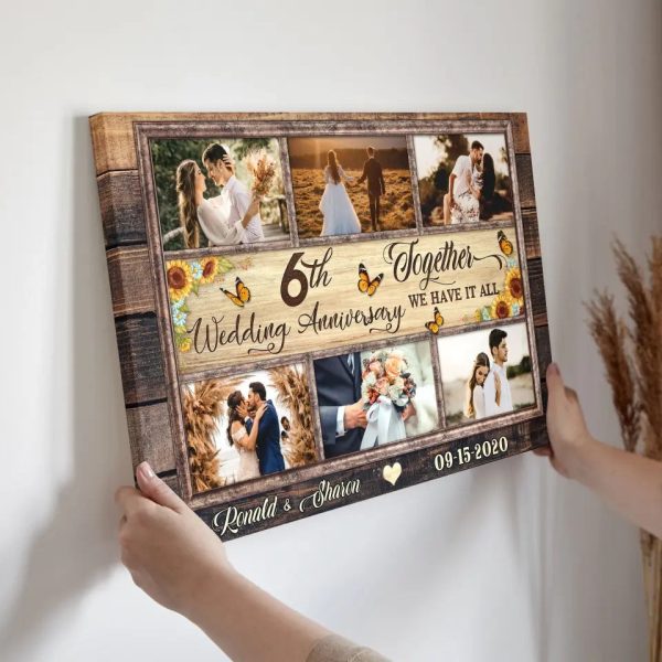 Personalized Canvas Prints, Custom Photos, Couple Gifts, Anniversary Gifts, 6th Anniversary Photo Gift Together We Have It All Dem Canvas - Image 8