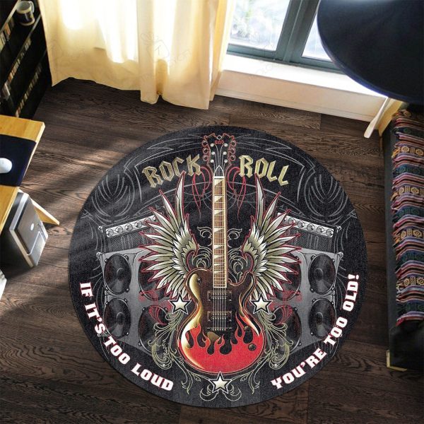 Rock And Roll Living Room Round Mat Circle Rug - Image 2