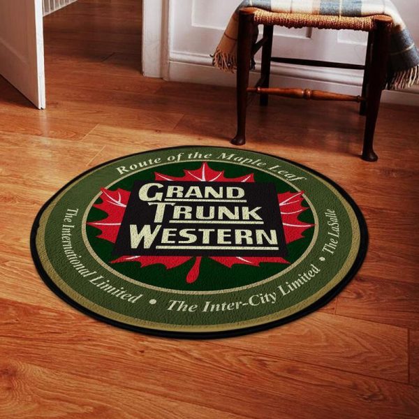 Grandtrunk Living Room Round Mat Circle Rug Grand Trunk Western Railroad - Image 2