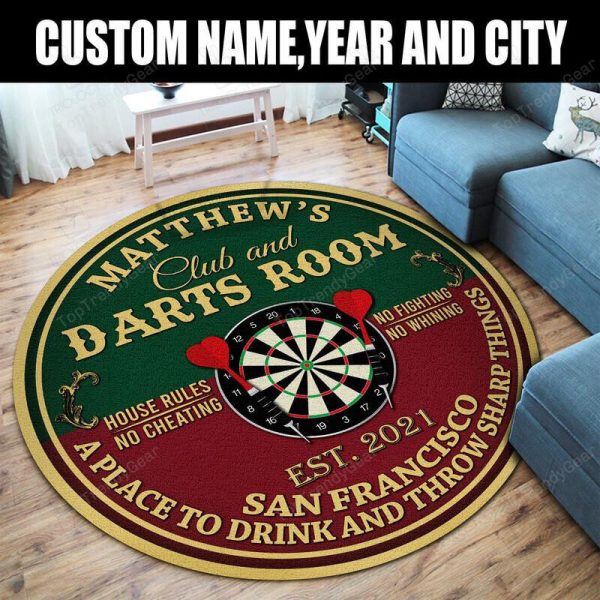 Personalized Dart Room Round Mat Round Floor Mat Room Rugs Carpet Outdoor Rug Washable Rugs - Image 2