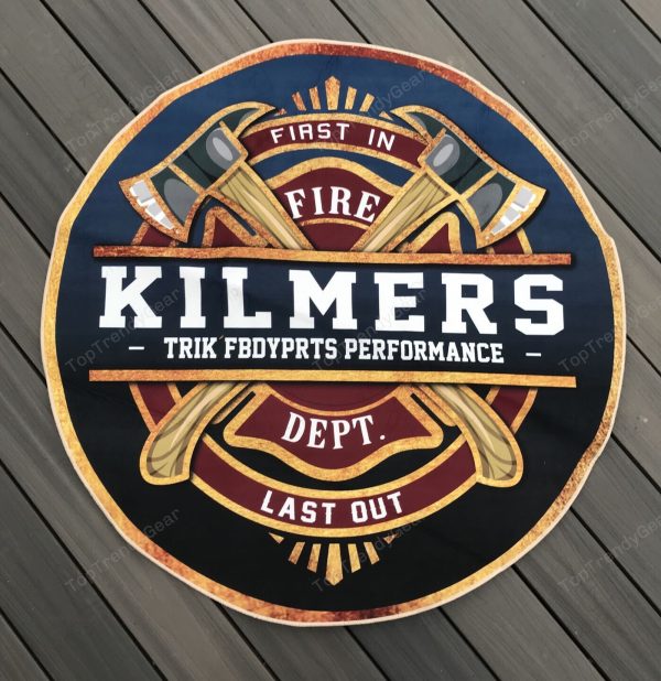 Personalized Firefighter Round Mat Round Floor Mat Room Rugs Carpet Outdoor Rug Washable Rugs - Image 4