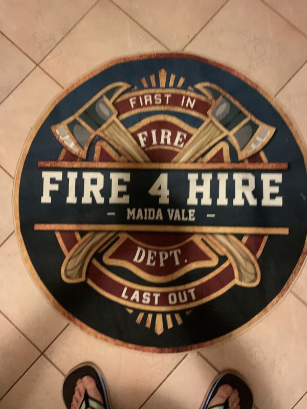 Personalized Firefighter Round Mat Round Floor Mat Room Rugs Carpet Outdoor Rug Washable Rugs - Image 5