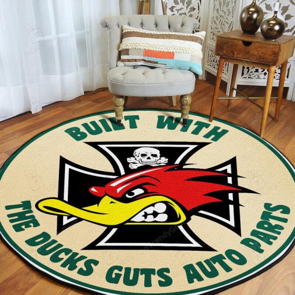 Built With The Ducks Guts Auto Parts Round Mat Round Floor Mat Room Rugs Carpet Outdoor Rug Washable Rugs - Image 2