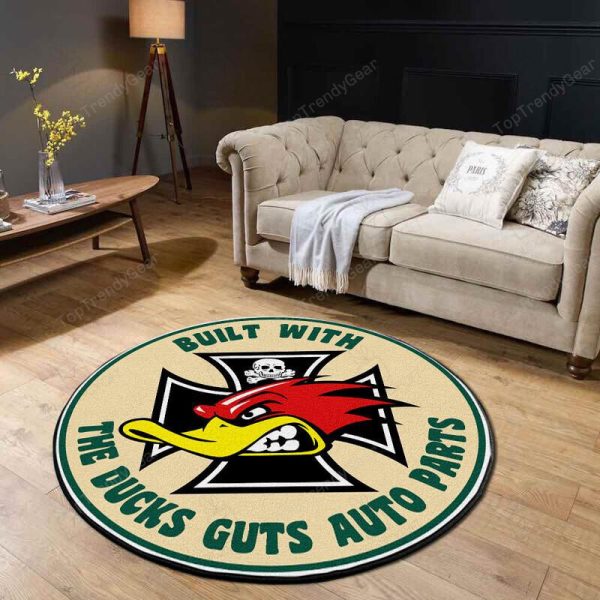 Built With The Ducks Guts Auto Parts Round Mat Round Floor Mat Room Rugs Carpet Outdoor Rug Washable Rugs - Image 3