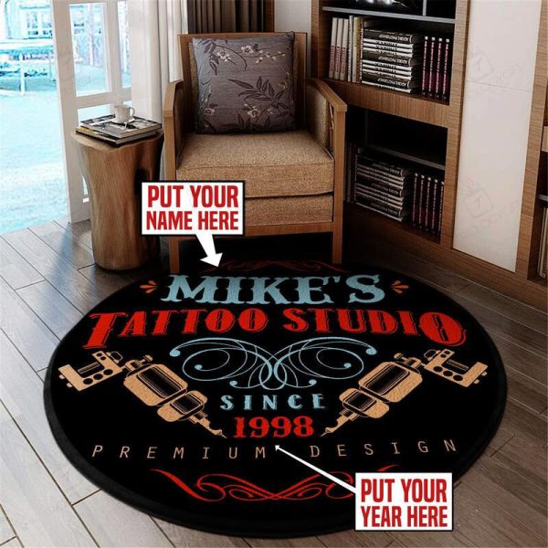 Personalized Tattoo Round Mat Round Floor Mat Room Rugs Carpet Outdoor Rug Washable Rugs - Image 2