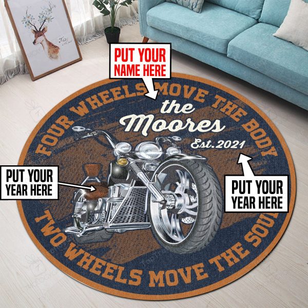 Personalized Motorcycle Biker Round Mat Round Floor Mat Room Rugs Carpet Outdoor Rug Washable Rugs - Image 3