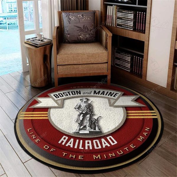 Bnmrr Round Mat Boston And Maine Railroad Round Floor Mat Room Rugs Carpet Outdoor Rug Washable Rugs - Image 2