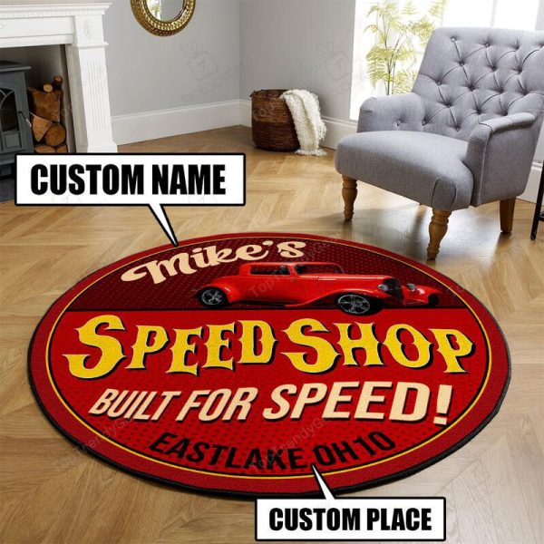 Personalized Speed Shop Build For Speed Round Mat Round Floor Mat Room Rugs Carpet Outdoor Rug Washable Rugs - Image 2