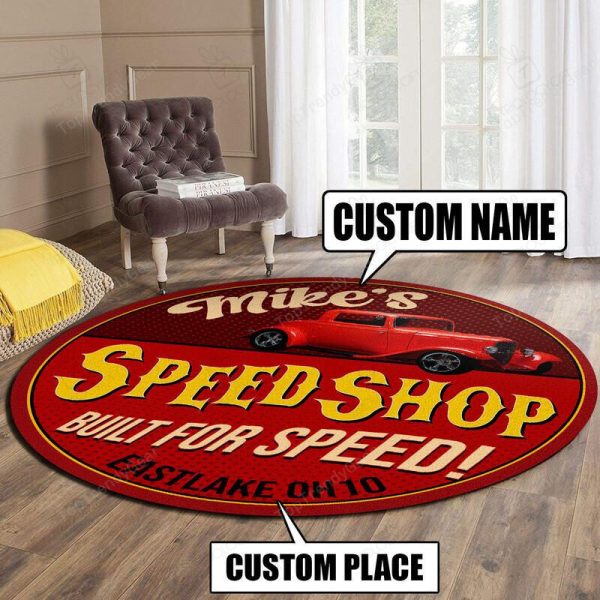 Personalized Speed Shop Build For Speed Round Mat Round Floor Mat Room Rugs Carpet Outdoor Rug Washable Rugs - Image 3