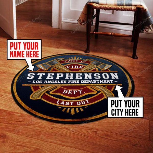 Personalized Firefighter Brotherhood Round Mat 05880 Living Room Rugs, Bedroom Rugs, Kitchen Rugs - Image 3