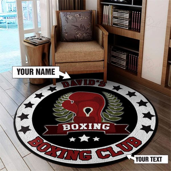 Personalized Boxing Glove Round Rug, Carpet 07741 - Image 2